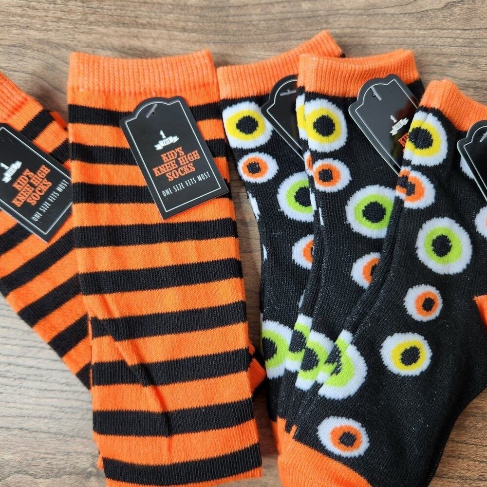 Halloween Socks (5 total pairs) kids 7-8.5